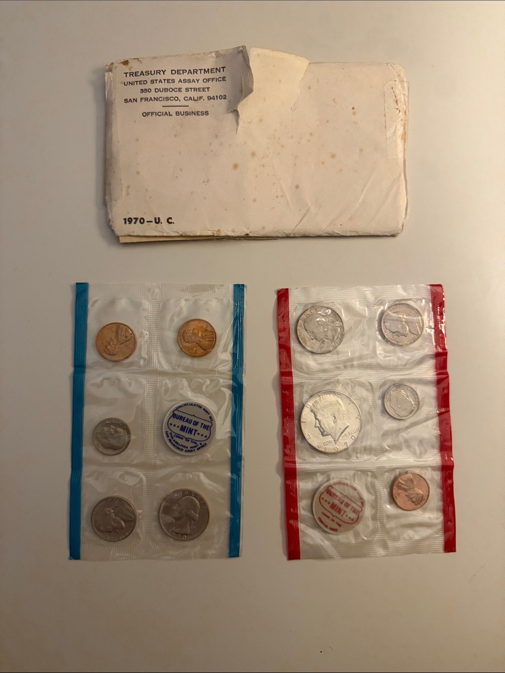 RARE 1970 US Mint Uncirculated 10-Piece Set with 40% Silver Kennedy Half Dollar